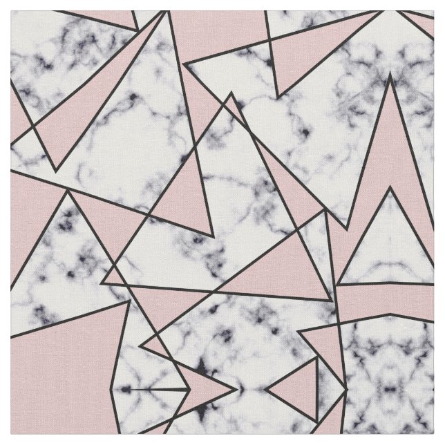 Tecido Geométrico do Mármaco Negro Rosa Moderno (Detalhe)