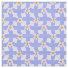 Tecido Geométrico Floral de Lavanda por Metro