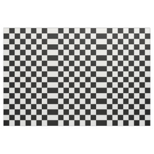 Tecido geométrico preto e branco Checkered
