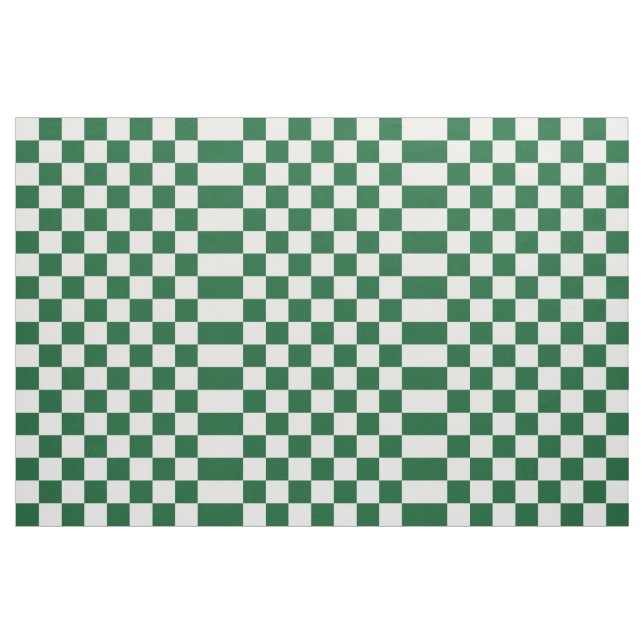 Tecido geométrico verde e branco Checkered (Jarda)