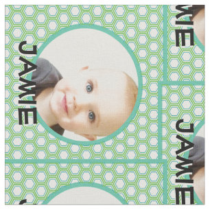 Tecido Geométrico verde personalizado moderno sua foto