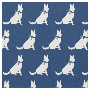 Tecido German shepherd Cão Silhueta Marinho Pet Azul