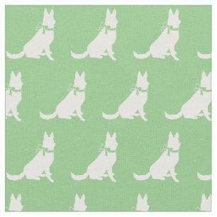 Tecido German shepherd Cão Silhueta Pet Verde