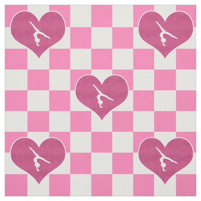 Tecido Ginástica Checkered cor-de-rosa bonito (Modelo)