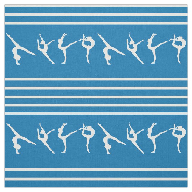 Tecido Ginástica listrada azul e branca (Modelo)