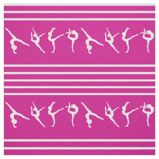 Tecido Ginástica listrada do rosa e a branca (Modelo)
