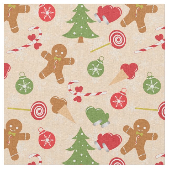 Tecido Gingercake Man, Candy and sorvete (Detalhe)