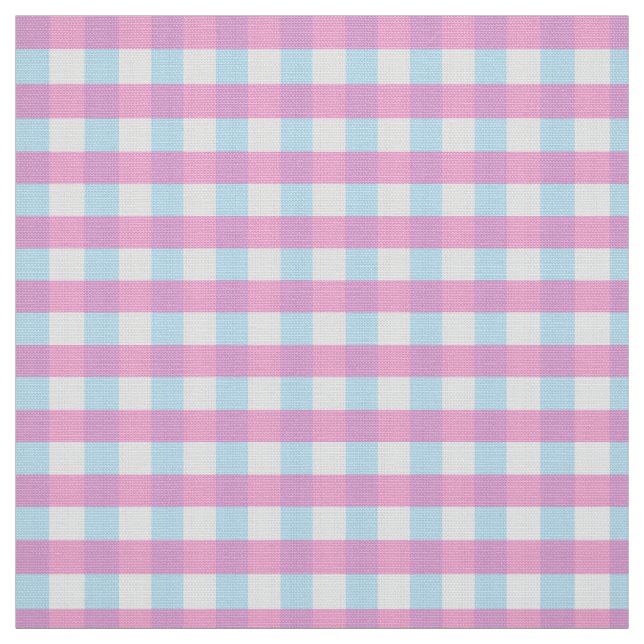 Tecido Gingham Azul Cor-de-Rosa Esmaecido (Modelo)