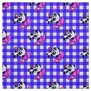 Tecido Gingham Branco E Azul