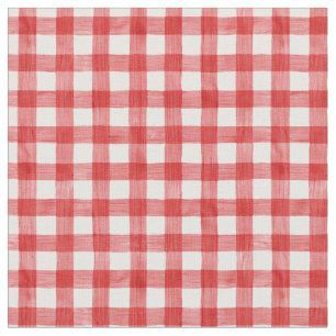 Tecido Gingham da Red Watercolor