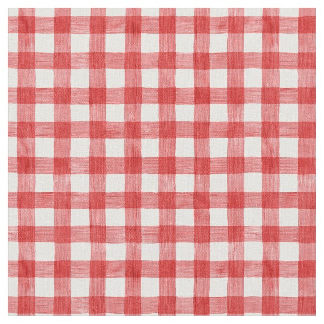Tecido Gingham da Red Watercolor (Detalhe)