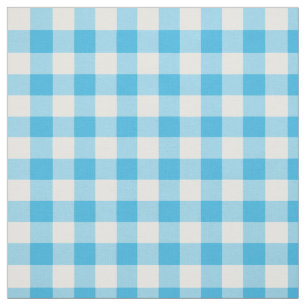 Tecido Gingham de Verificação bonito Azul e Branco
