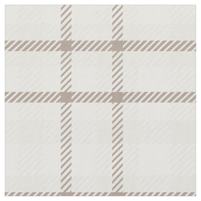 Tecido Gingham plaid neutral coffee latte stripes  (Detalhe)
