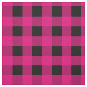 Tecido Gingham Preto Rosa
