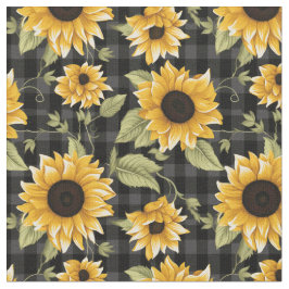 Tecido Gingham Sunflower Pattern