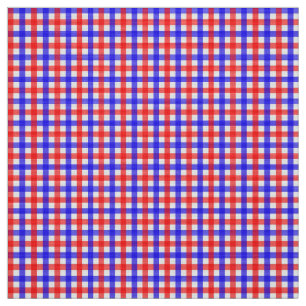 Tecido Gingham Vermelho E Azul