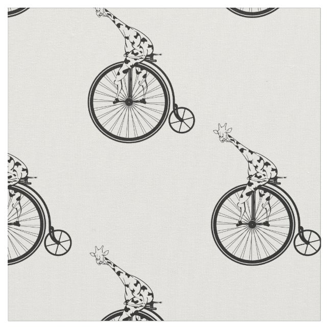 Tecido Girafa andando de bicicleta de pedestal (Detalhe)