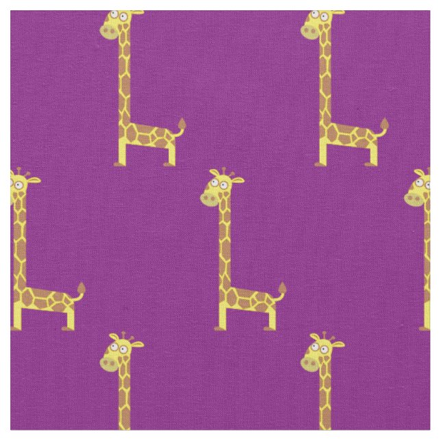 Tecido Girafa Bonita Crianças Bebê Roxo (Detalhe)