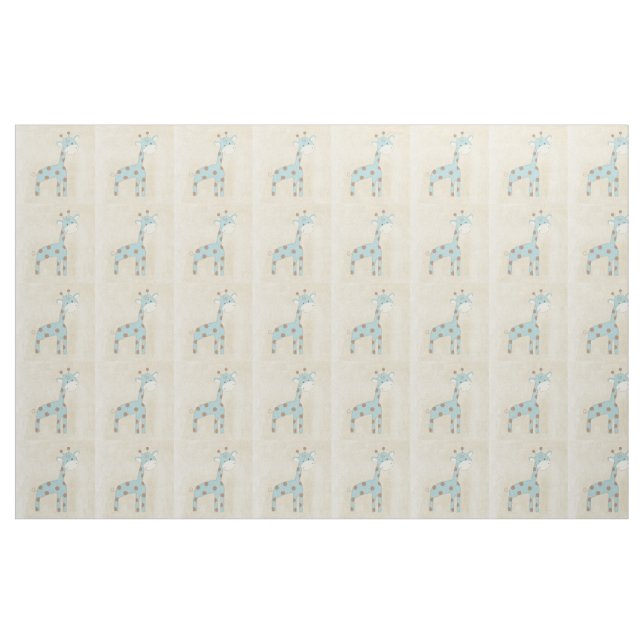 Tecido Girafa bonito dos azuis bebés (Jarda)