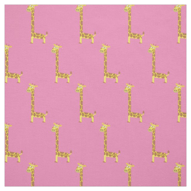 Tecido Girafa Fofa Crianças Bebê Berçário Rosa Claro (Modelo)