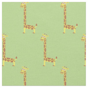 Tecido Girafa Fofa Crianças Berçário Luz Verde