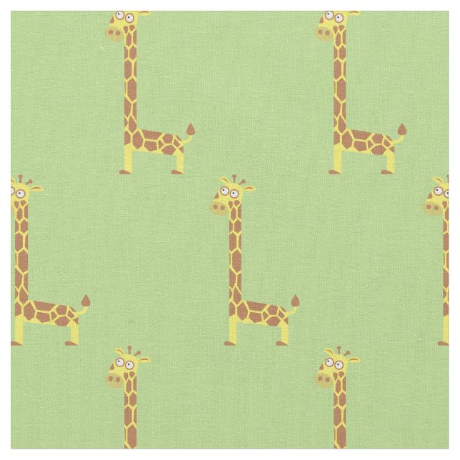 Tecido Girafa Fofa Crianças Berçário Luz Verde (Detalhe)