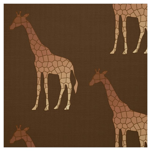 Tecido Girafa Geométrica Moderna, Cobre e Marrom (Modelo)