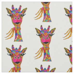 Tecido girafa giro e colorido