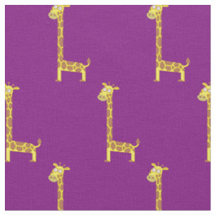 Tecido Girafa Gota Gata Crianças Roxo