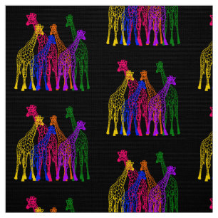 Tecido Girafas coloridos