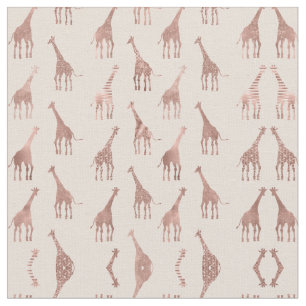 Tecido Girafas Rosa Rosa Rosa, Blush, Rosa Douradas, Gira