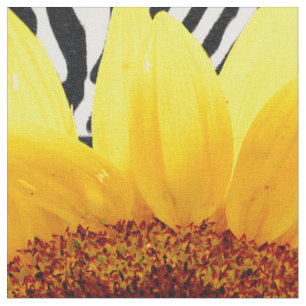 Tecido Girassol amarelo brilhante em listras do impressã