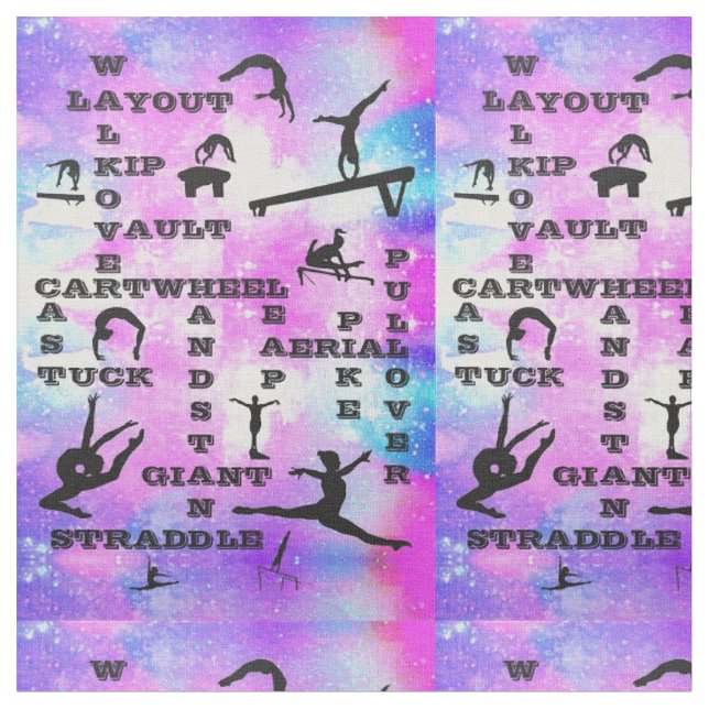 Tecido Girls Gymnastics Habilita Impressão de Palavras Cr (Detalhe)