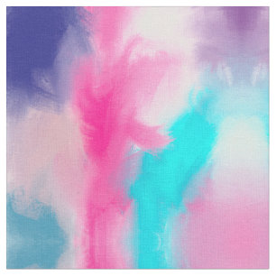 Tecido Girly Artsy Neon Modern Abstrato Brushstrokes Art