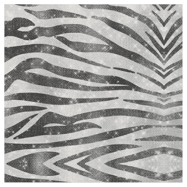 Tecido Glamorous Black White Glitter Zebra Strike (Detalhe)