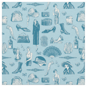 Tecido glamour glamour de deco de arte azul feminina