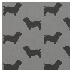 Tecido Glen of Imaal Terrier Dog Silhouettes Padrão