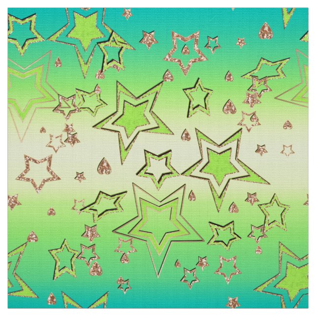 Tecido Glitter de gradiente natalício brilhando estrelas  (Modelo)