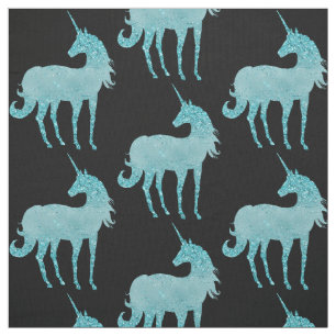 Tecido Glitzy Sparkle Aqua Unicorn