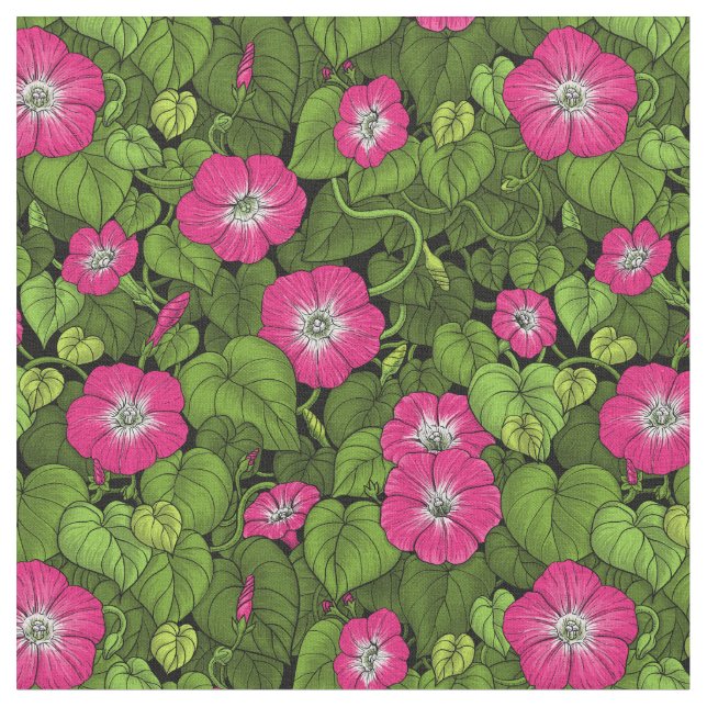 Tecido Glória da manhã em rosa e verde (Detalhe)