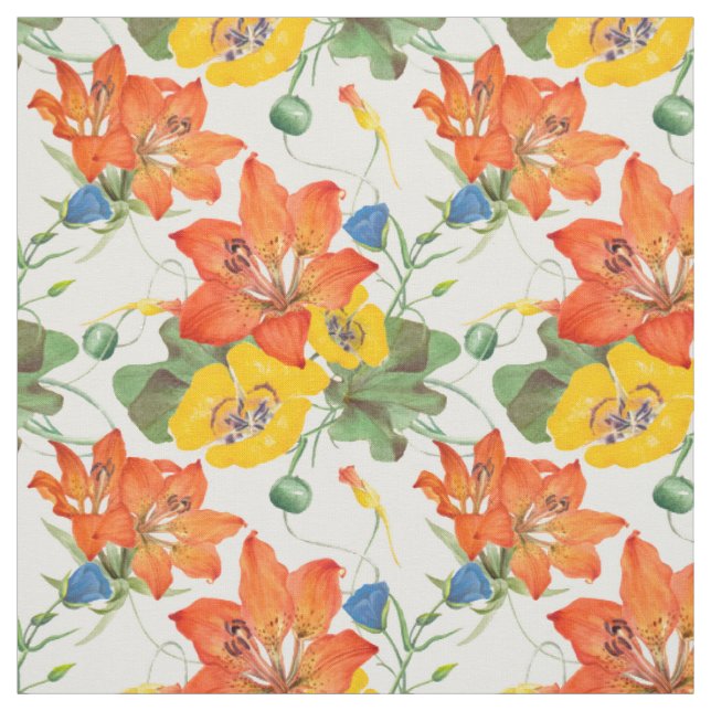 Tecido Glórias matinais de lírios asiáticos (Modelo)