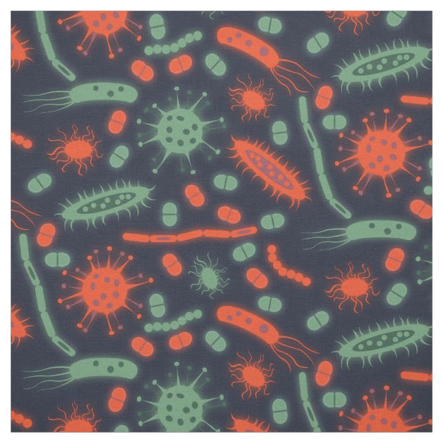 Tecido Glowing Bacteria Microorganism green red (Modelo)