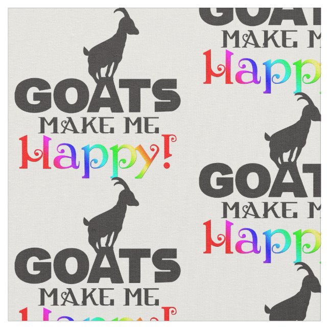Tecido Goats me fazem feliz (Detalhe)