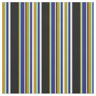 Tecido Goldenrod, Aquamarine, Azul, Creme de Casa Negra