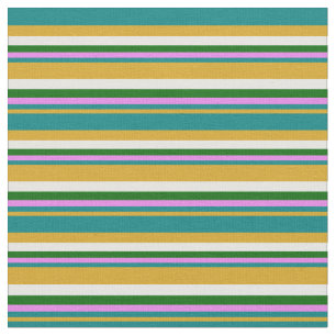 Tecido Goldenrod, Teal, Violeta, Verde Escuro e Branco