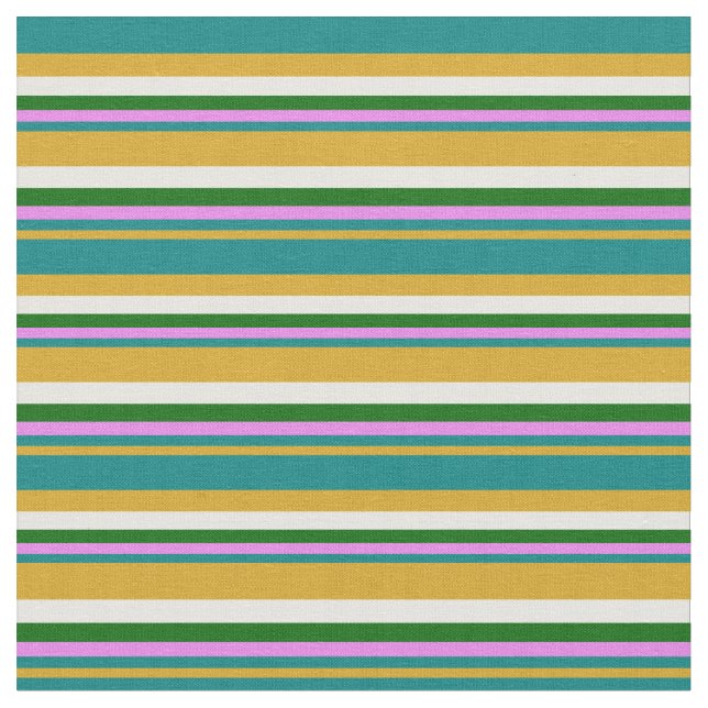 Tecido Goldenrod, Teal, Violeta, Verde Escuro e Branco (Detalhe)