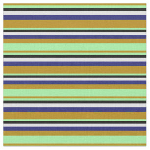 Tecido Goldenrod, Verde, Preto, Lavanda e Azul Meia-Noite