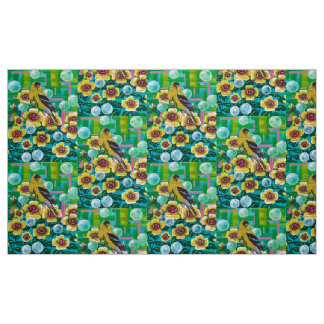 Tecido Goldfinch in Garden Bubbles