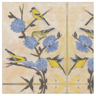 Tecido Goldfinches e chicória