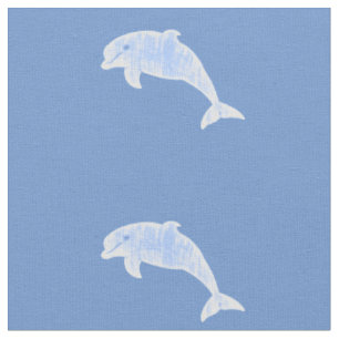 Tecido Golfinhos envelhecidos azul do efeito